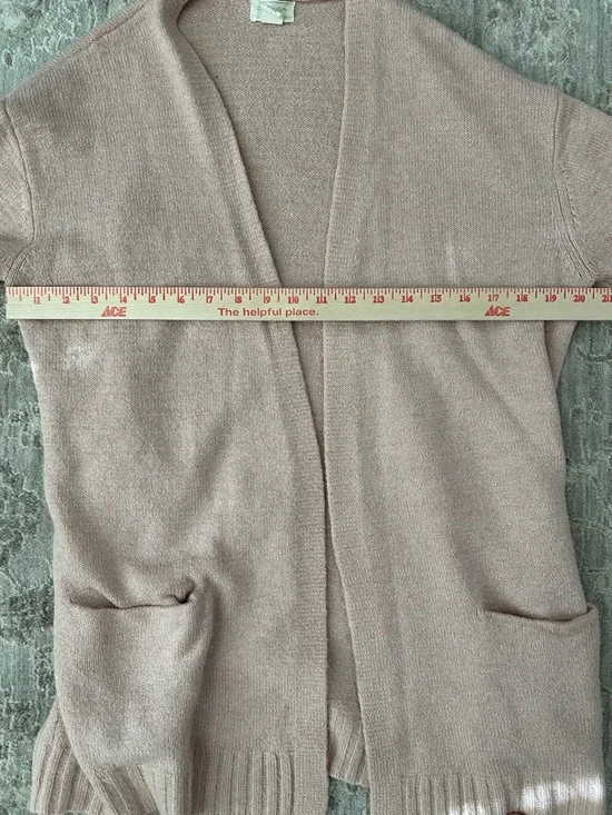 CASLON Womens Open Front Cardigan Wool Blend Sweater Light Pink Sz S Cottagecore - Picture 7 of 9